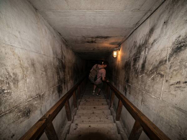 Descending passage inside the Red Pyramid of Dahshur