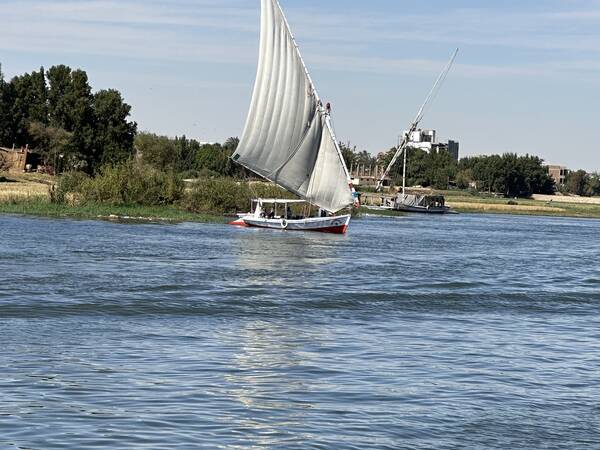 Calm setting on the Felucca boat