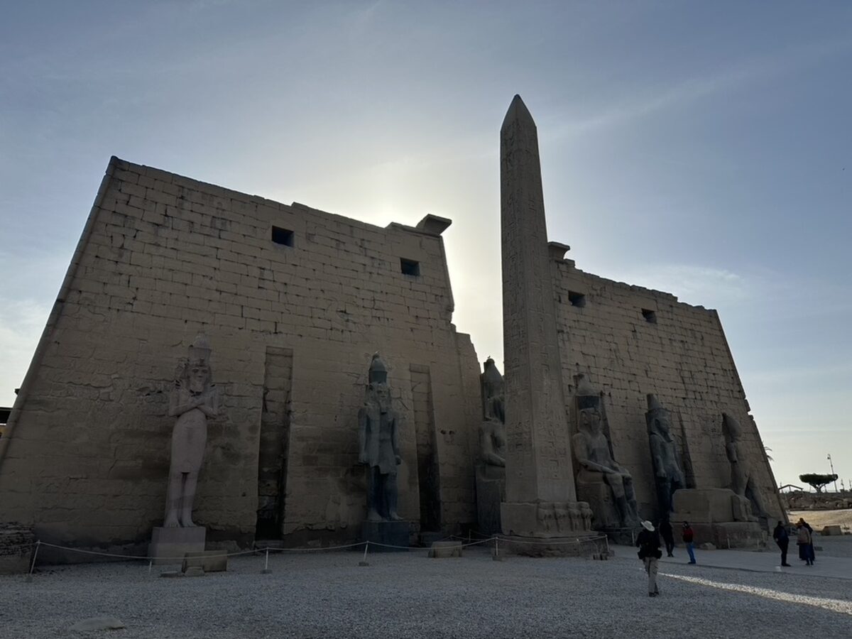 Luxor Temple with obelisk and Ramses statues