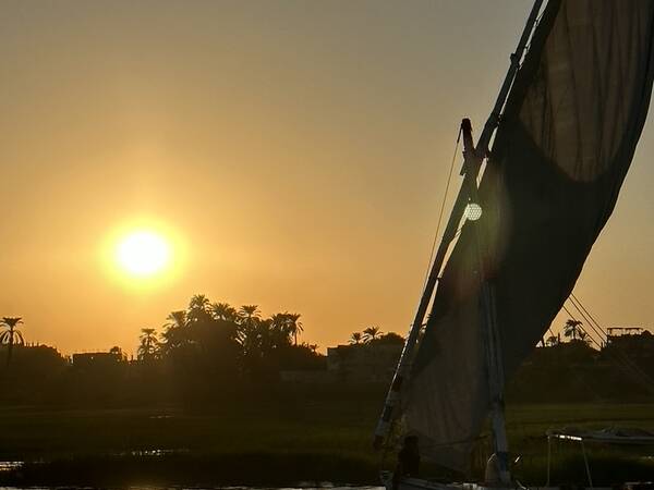 Felucca at sunset on the Nile