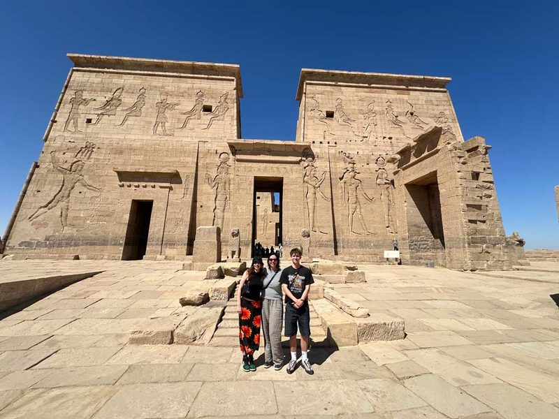 Luxor Spirit guests in front of the Temple of Isis at Philae