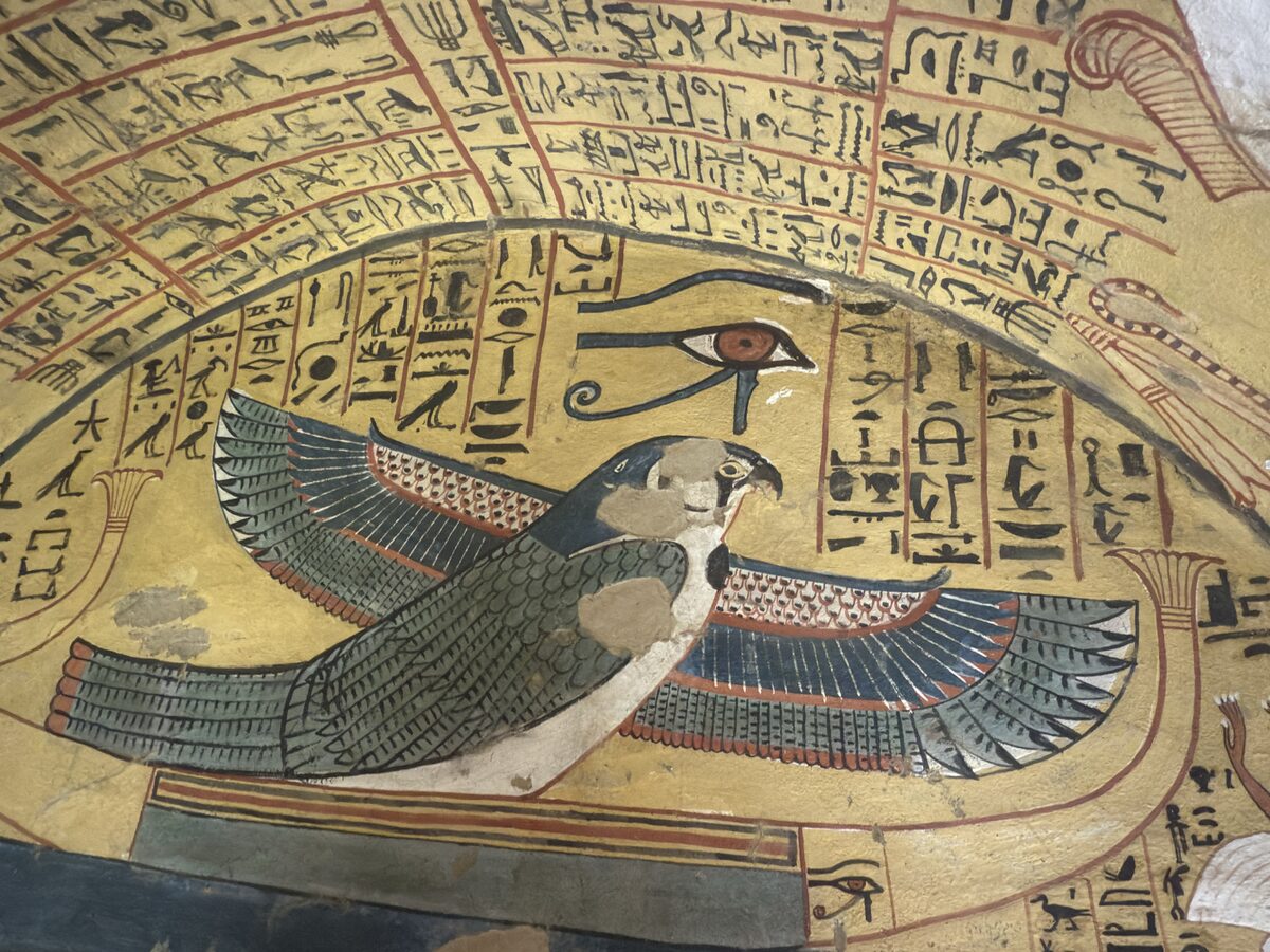 Painted ceiling in a workers' tomb at Deir el-Medina